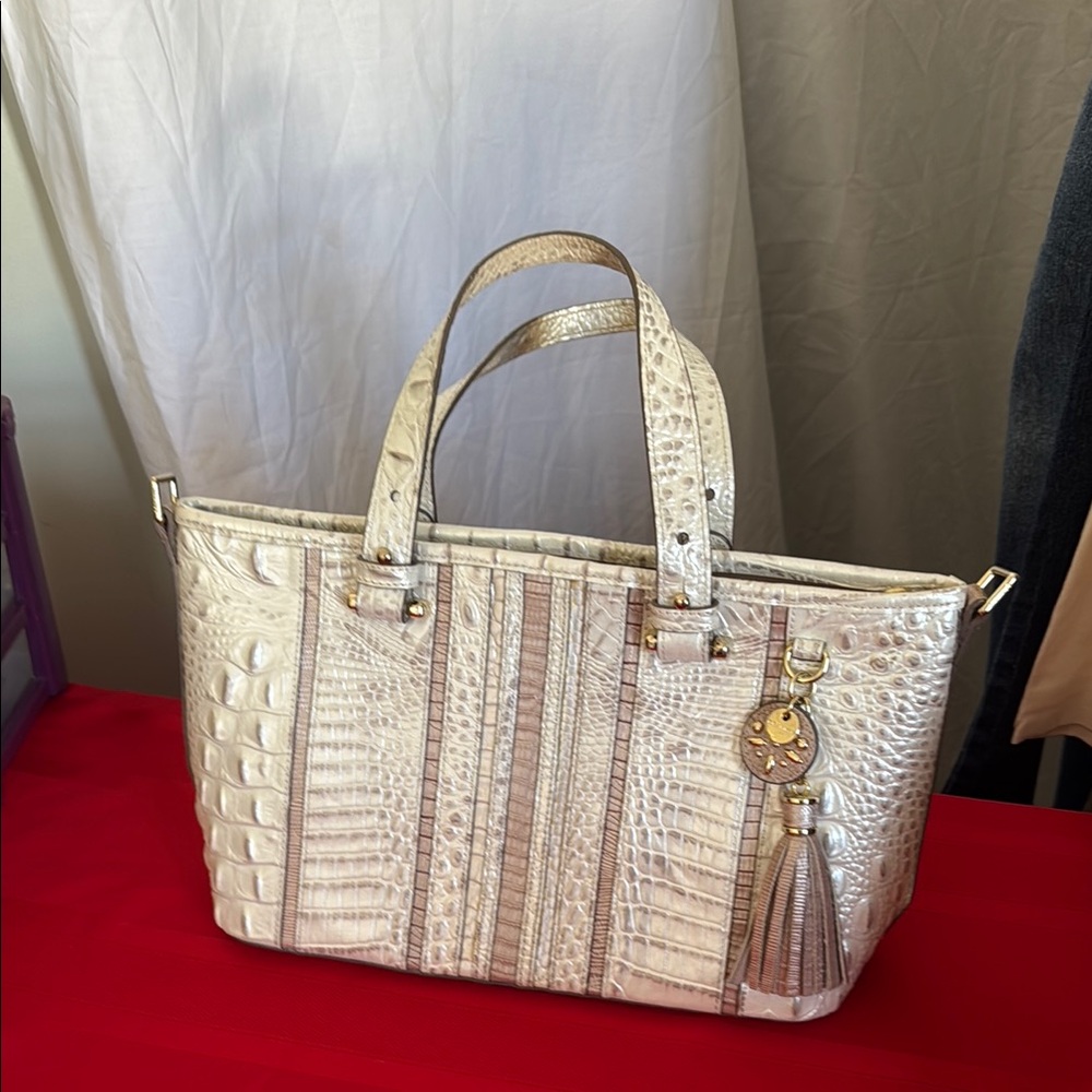 Brahmin EUC mixed croc and snake embossed